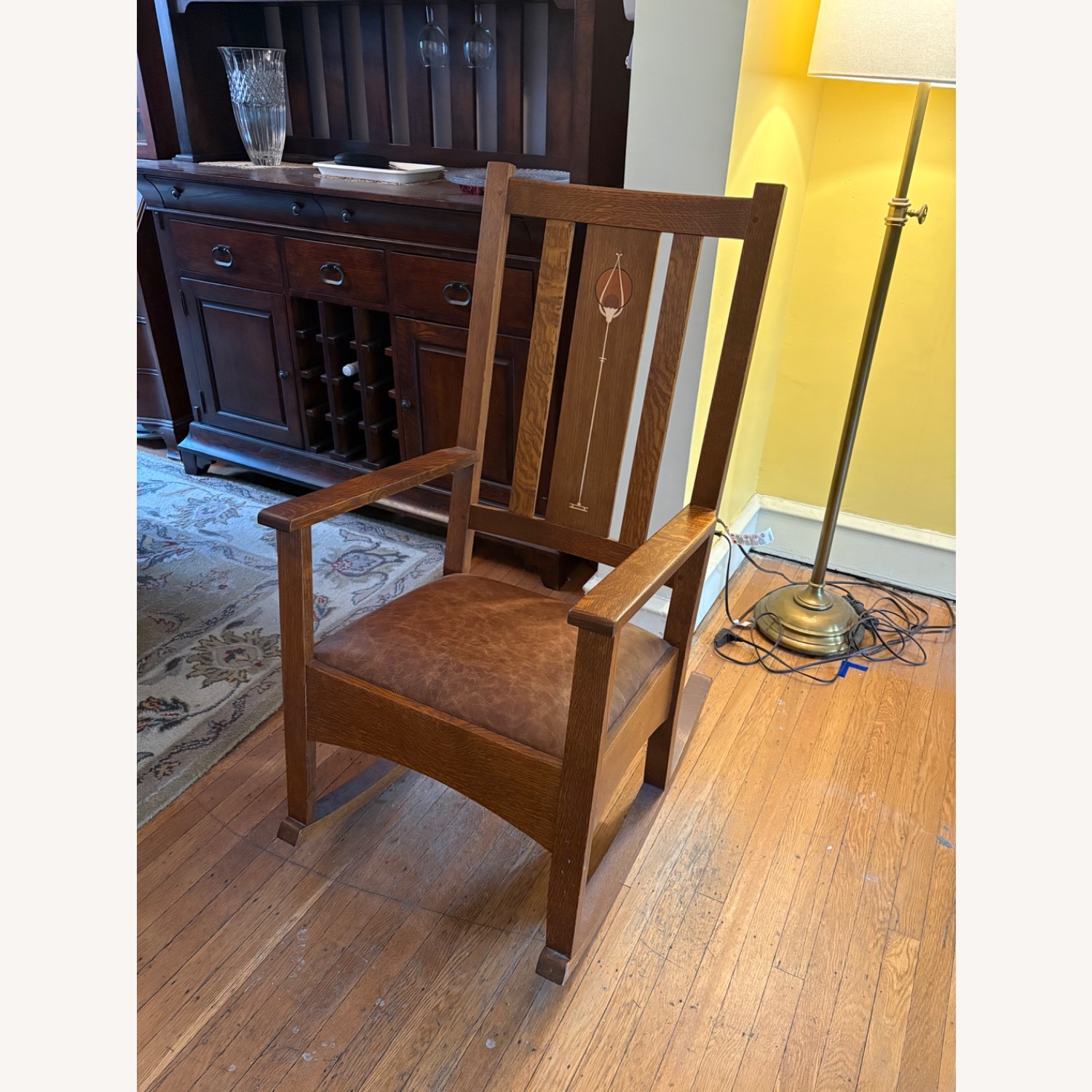 Stickley Harvey Ellis Rocking Chair W Inlay - image-4