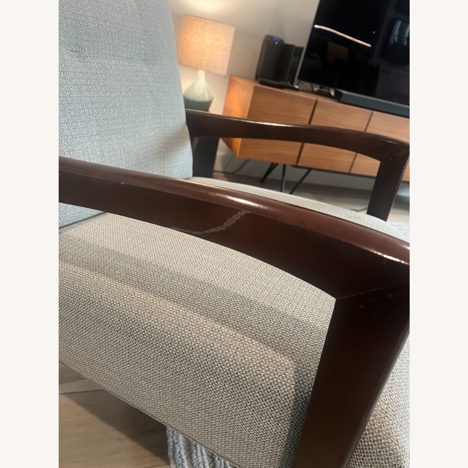 Walter E. Smithe Light Gray Fabric Armchair - image-6