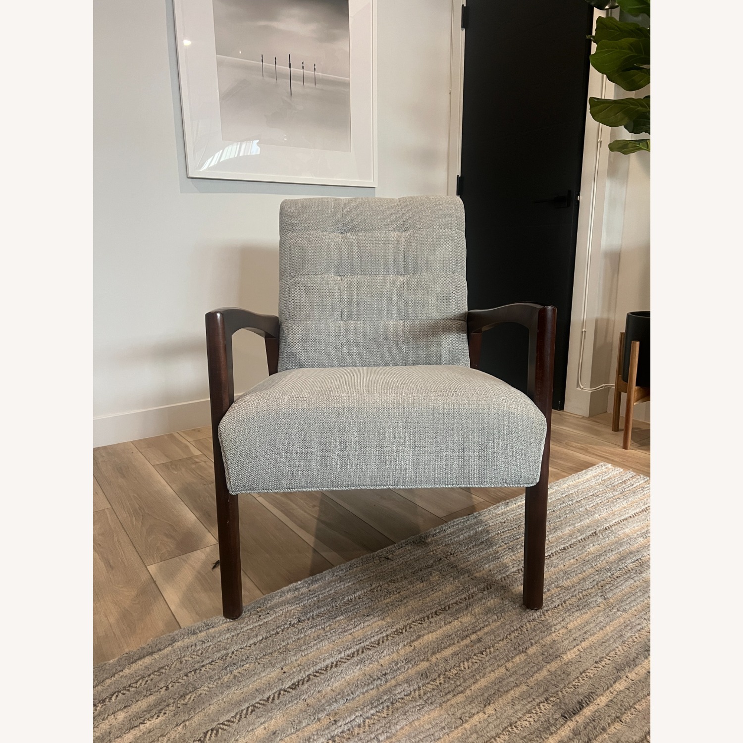 Walter E. Smithe Light Gray Fabric Armchair - image-3