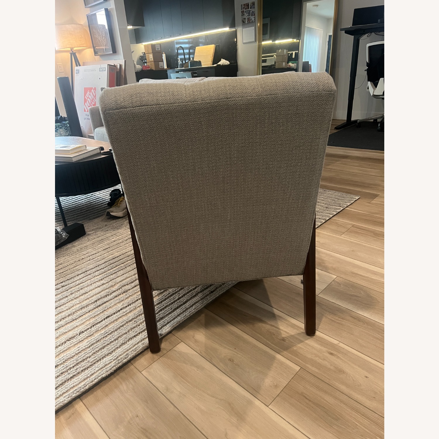 Walter E. Smithe Light Gray Fabric Armchair - image-4