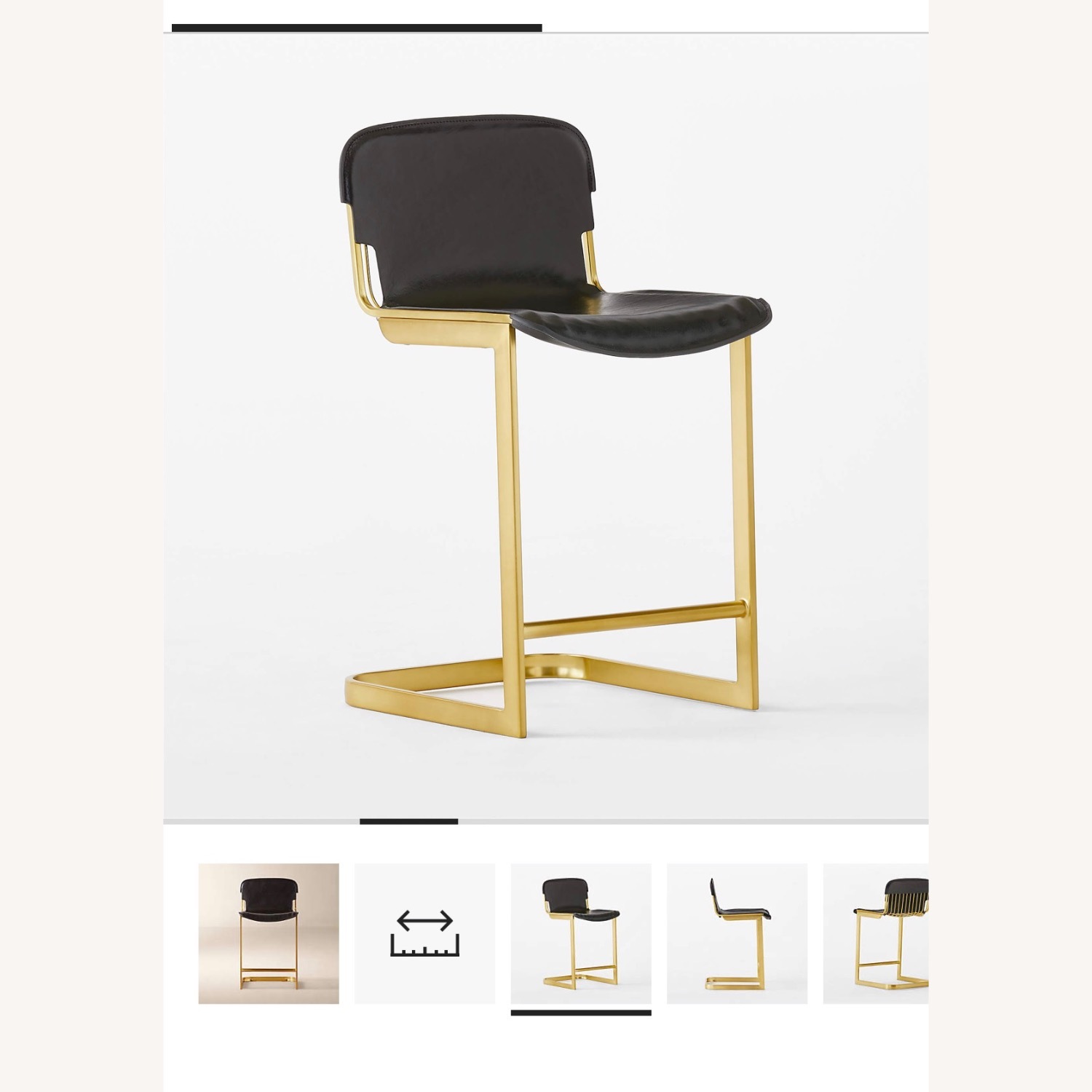 CB2 Rake Black Counter Stool by Kravitz Design - image-1