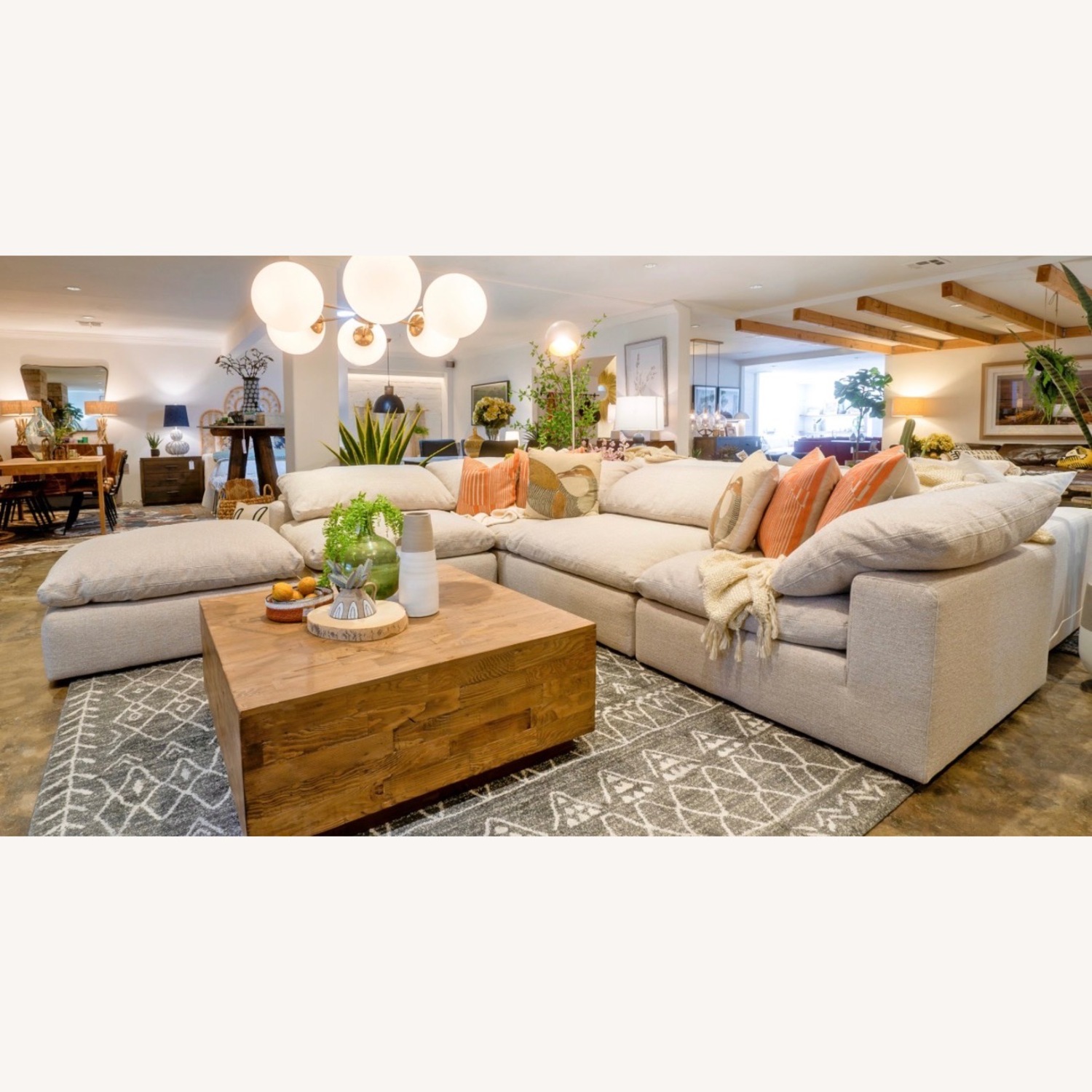 Natural Fabric 3+ Piece Sectional - image-4