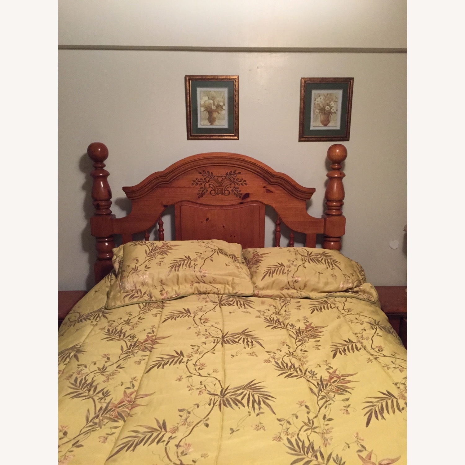 Vintage/Antique Dark Brown Headboard - image-2