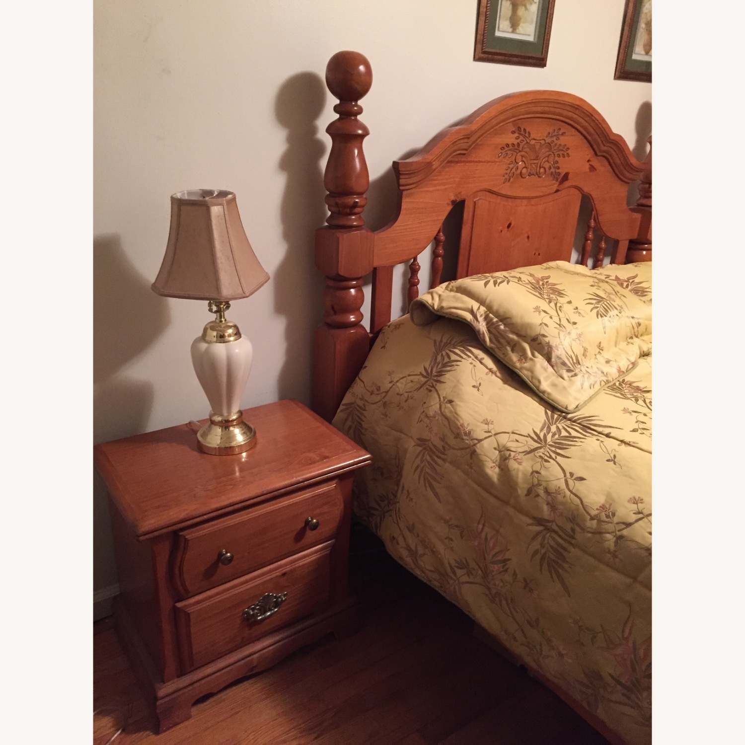 Vintage/Antique Dark Brown Wood Nightstands - image-3