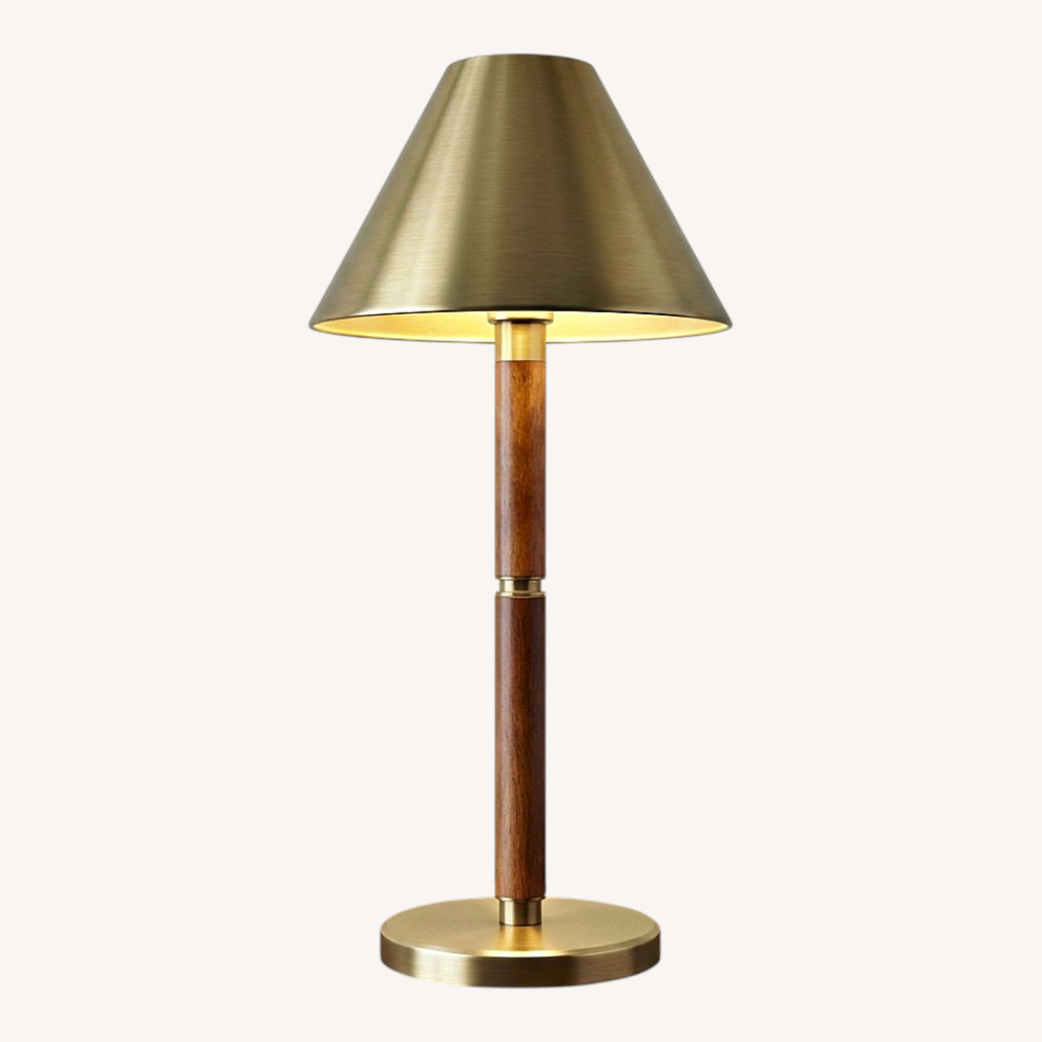 Ralph Lauren Brass and Leather Candlestick Lamps - image-0