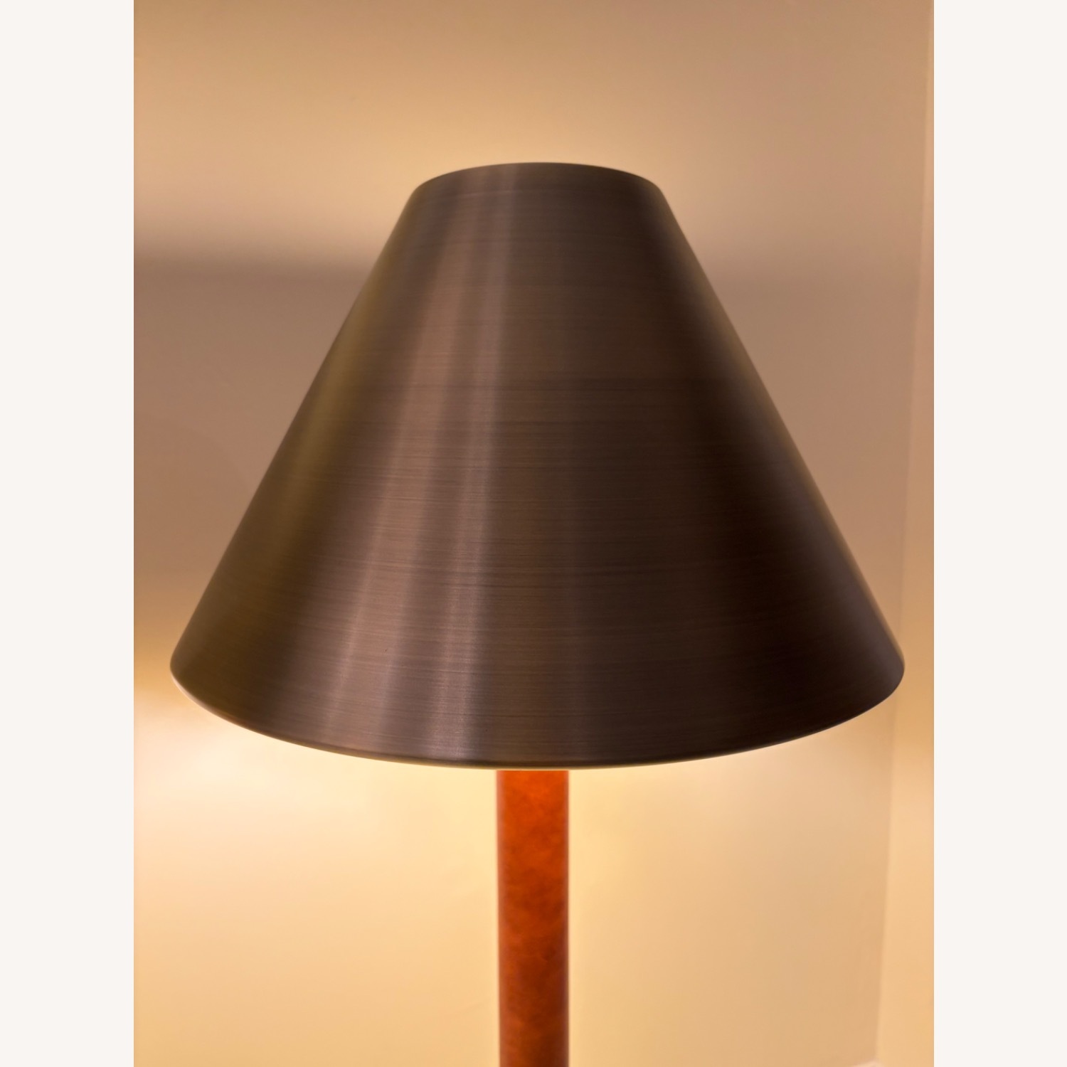 Ralph Lauren Brass and Leather Candlestick Lamps - image-4