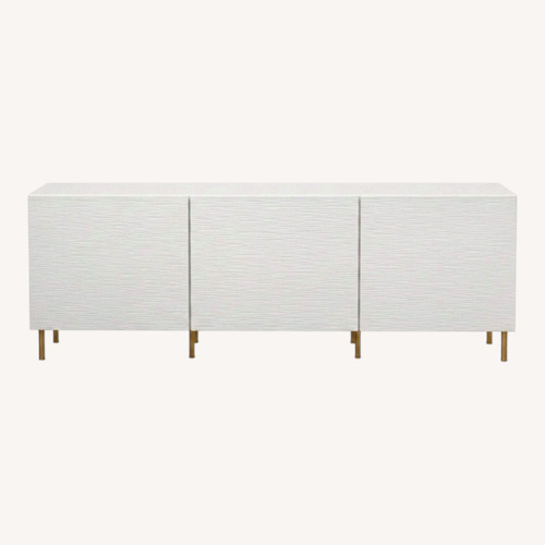 Used IKEA Modern White Credenza with Gold Legs for sale on AptDeco