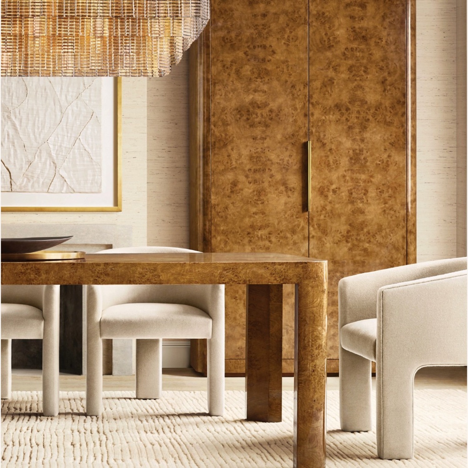 Restoration Hardware Bardot Burl Wood Cabinet - image-1