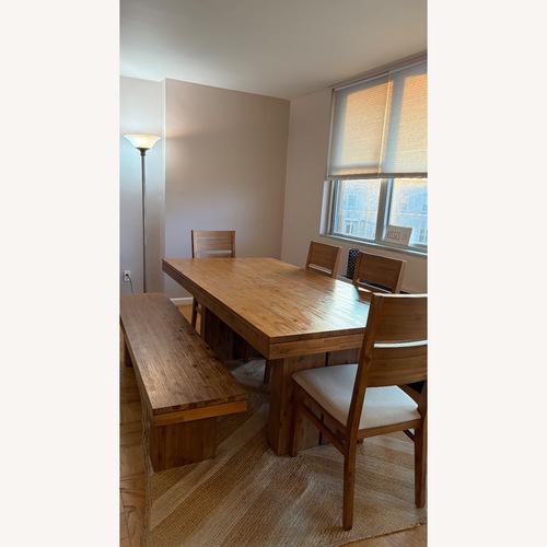 Used Macy’s Modern Wood Dining Room Set with BenchX for sale on AptDeco