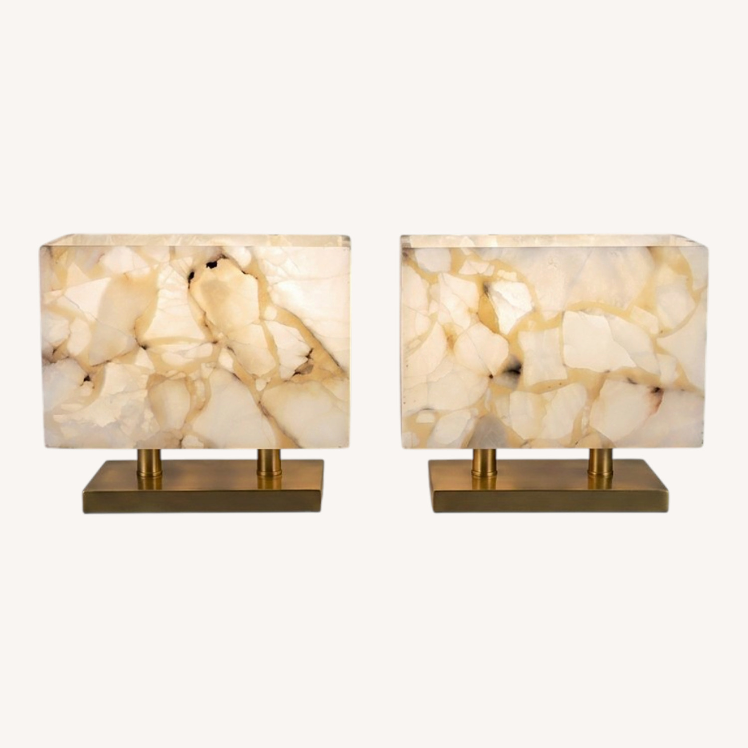 Simon Blake Ghost Axis Alabaster Table Lamps - image-0