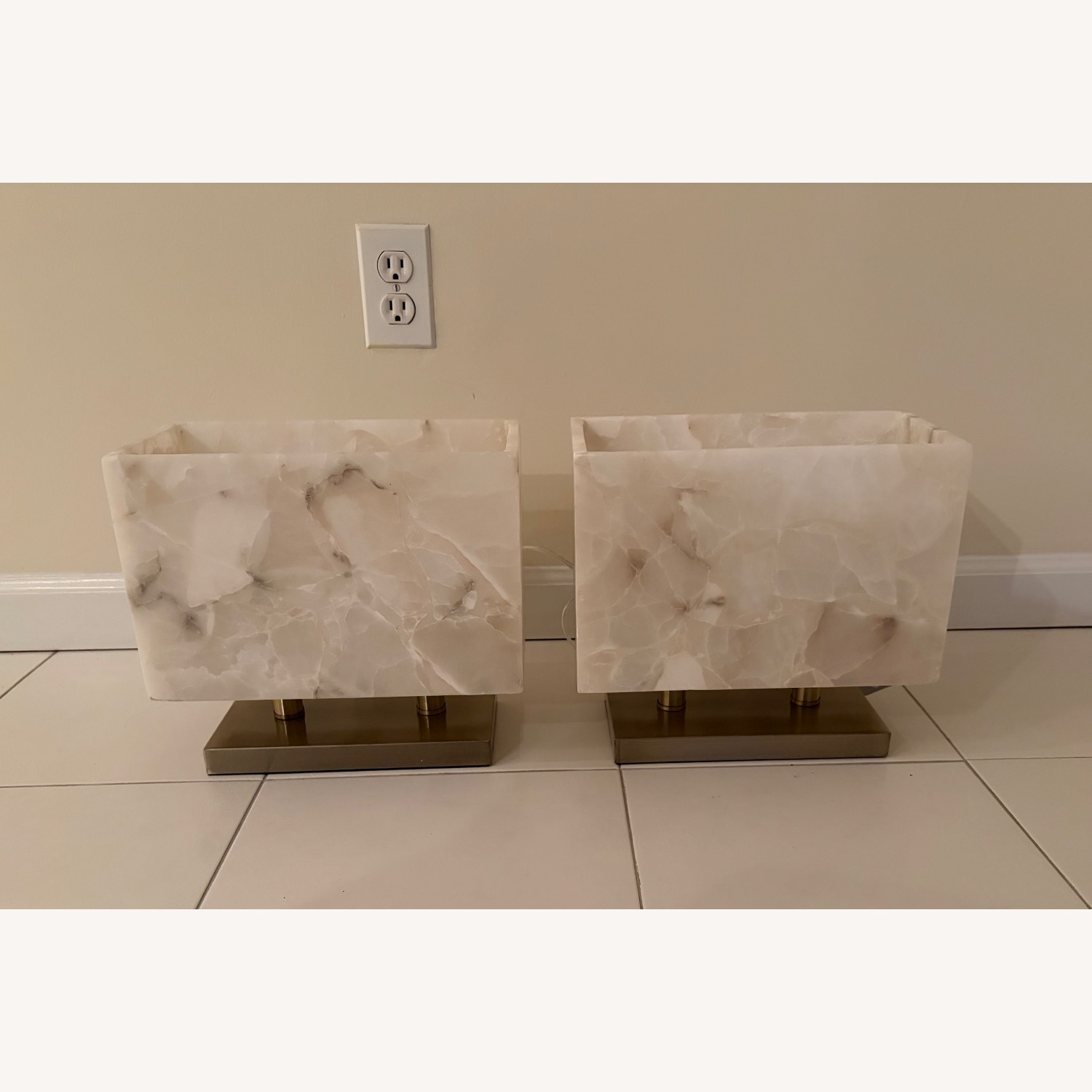 Simon Blake Ghost Axis Alabaster Table Lamps - image-4