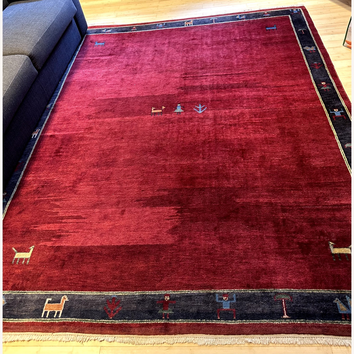 Persian Gabbeh Wool Area Rug 8' x 9' - image-2