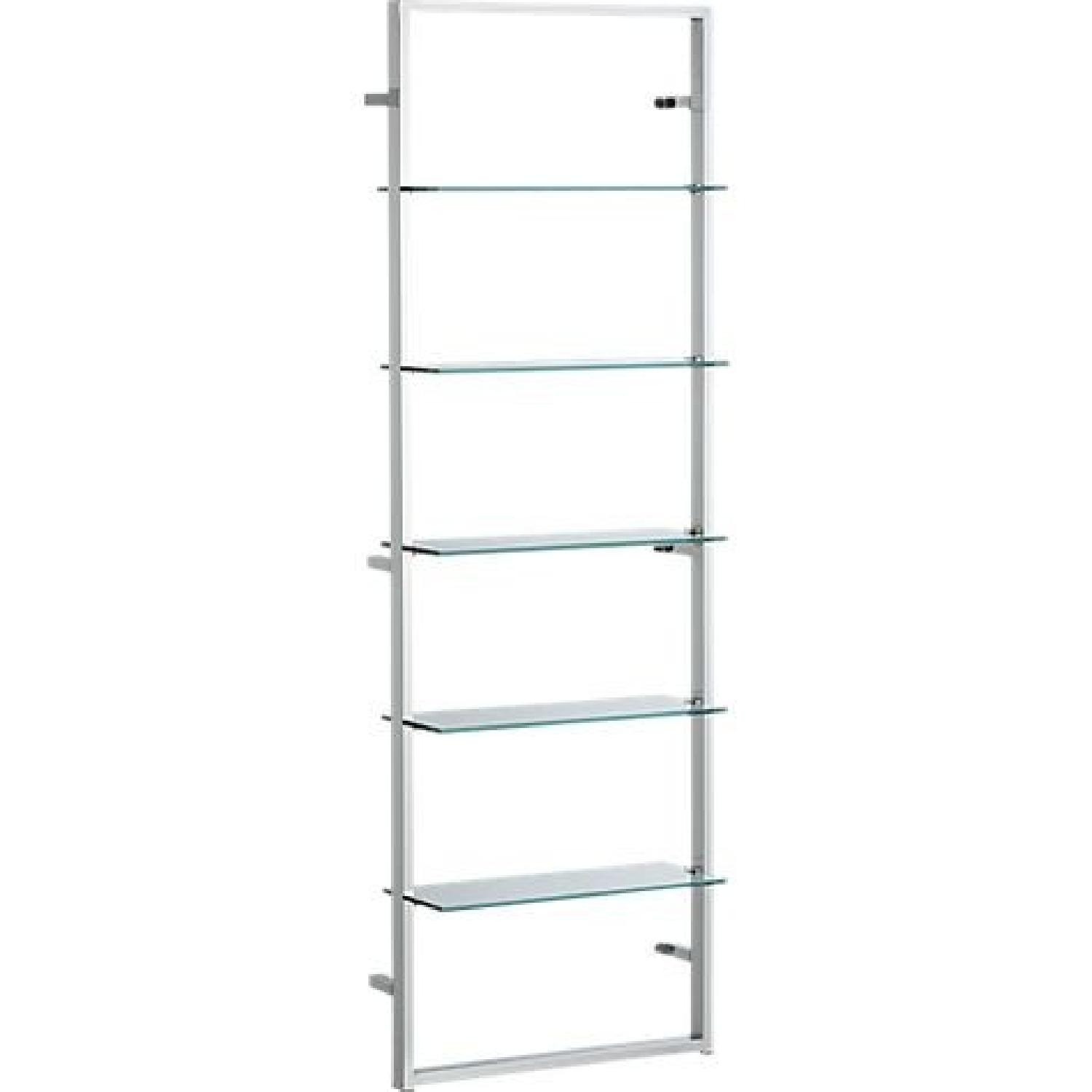 CB2 Tesso Glass & Chrome Wall Mount Bookshelf - image-3