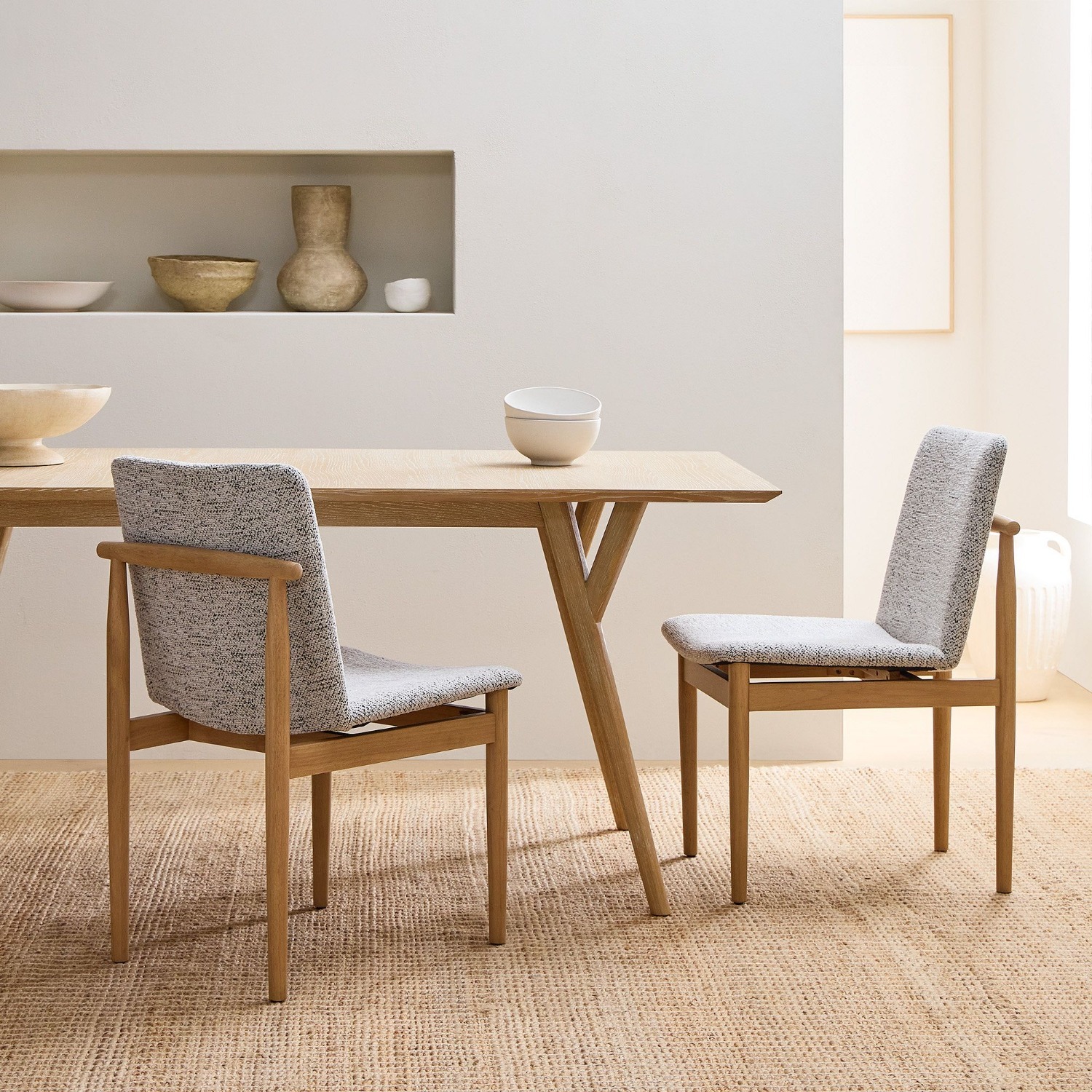 West Elm Framework Light Brown Wood Dining Chairs - image-1