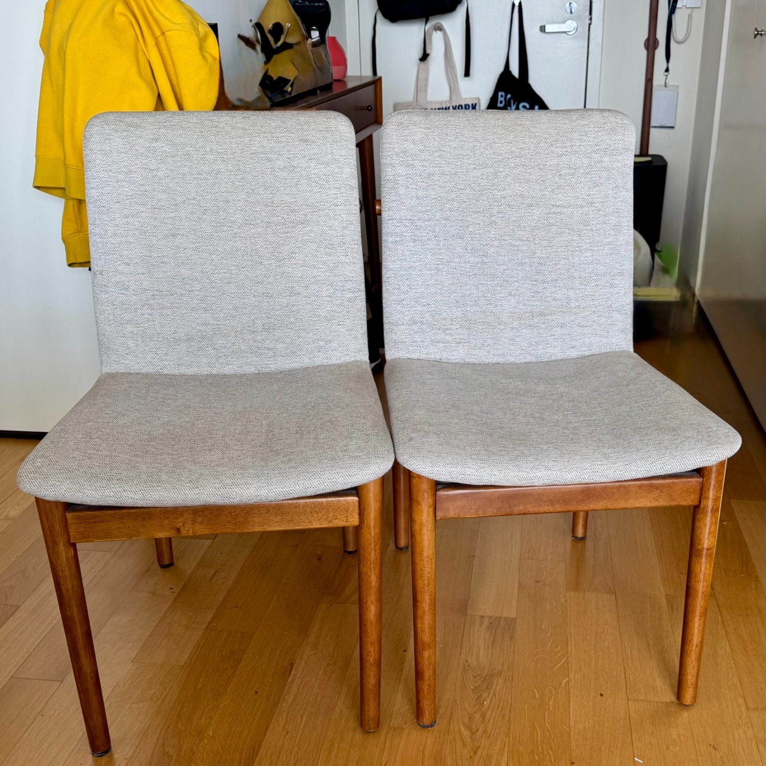 West Elm Framework Light Brown Wood Dining Chairs - image-2