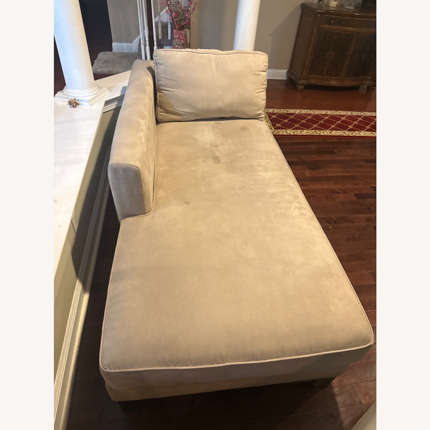 Natural Fabric Chaise Lounge - image-2