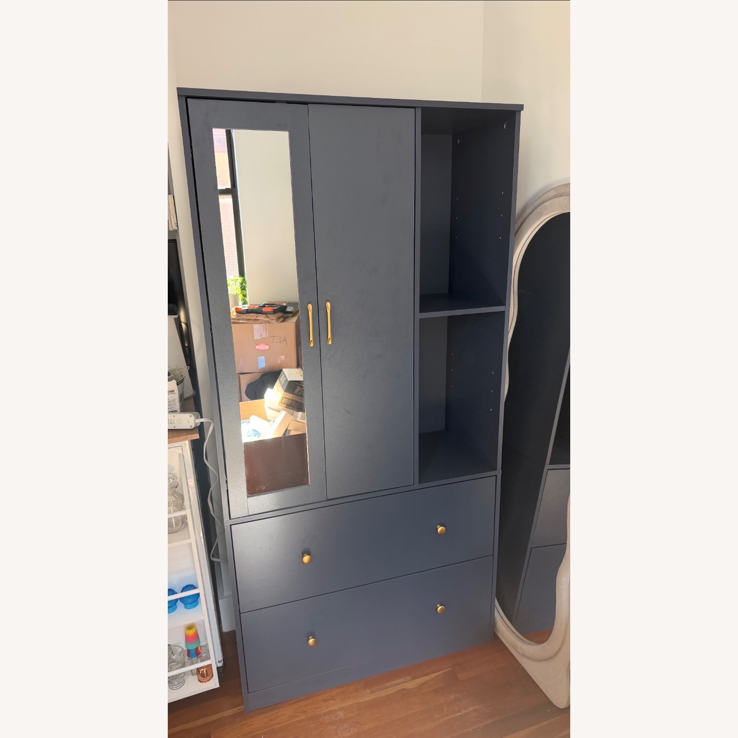 Wayfair Blue Wood Armoire - image-1