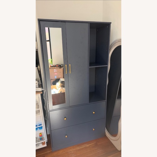 Used Wayfair Blue Wood Armoire for sale on AptDeco