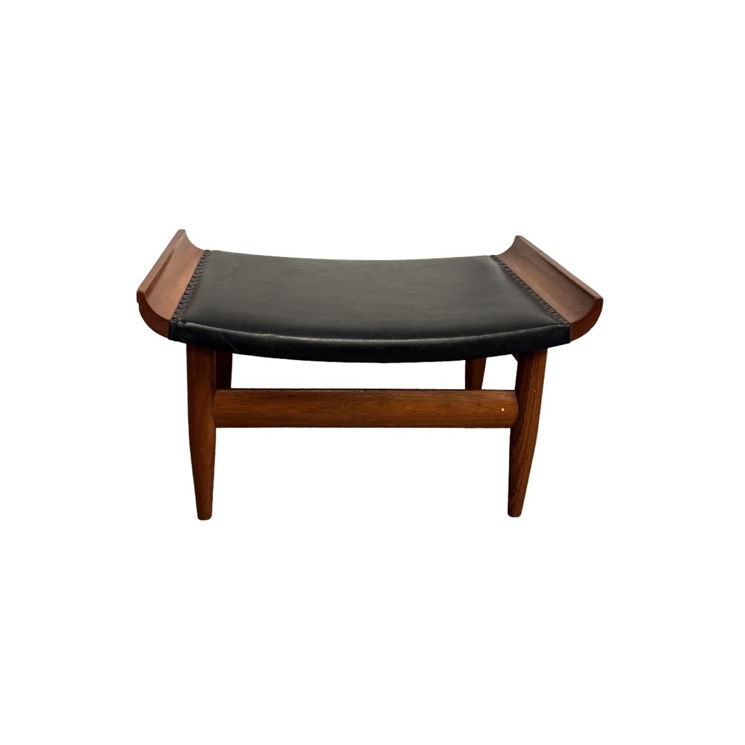 MCM Teak Stool, Curved Saddle Seat - image-1