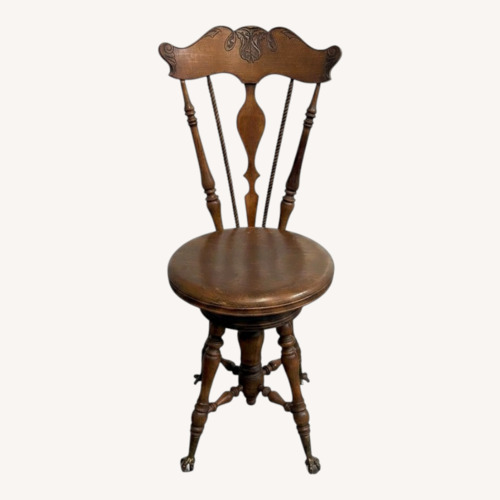 Used Antique Victorian Piano Stool, Glass Claw Feet for sale on AptDeco