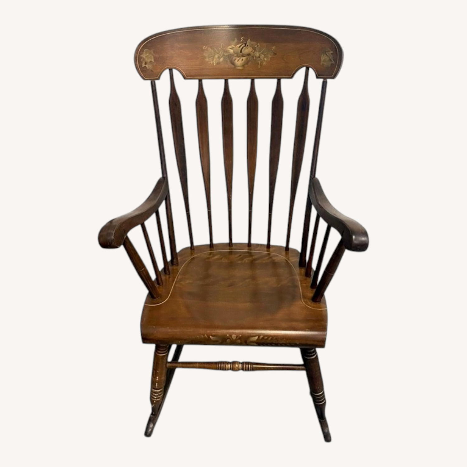 Stenciled Boston Style Rocker, Fruit Basket - image-0