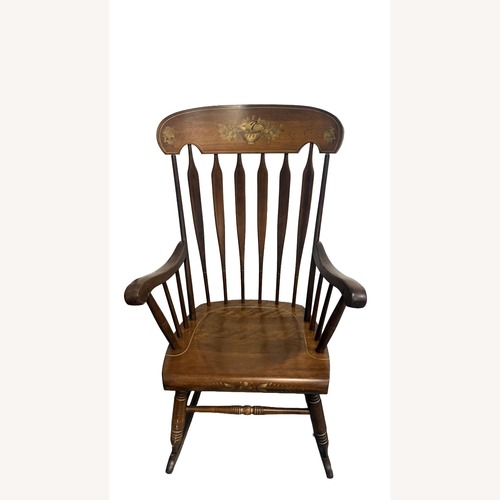 Used Stenciled Boston Style Rocker, Fruit Basket for sale on AptDeco