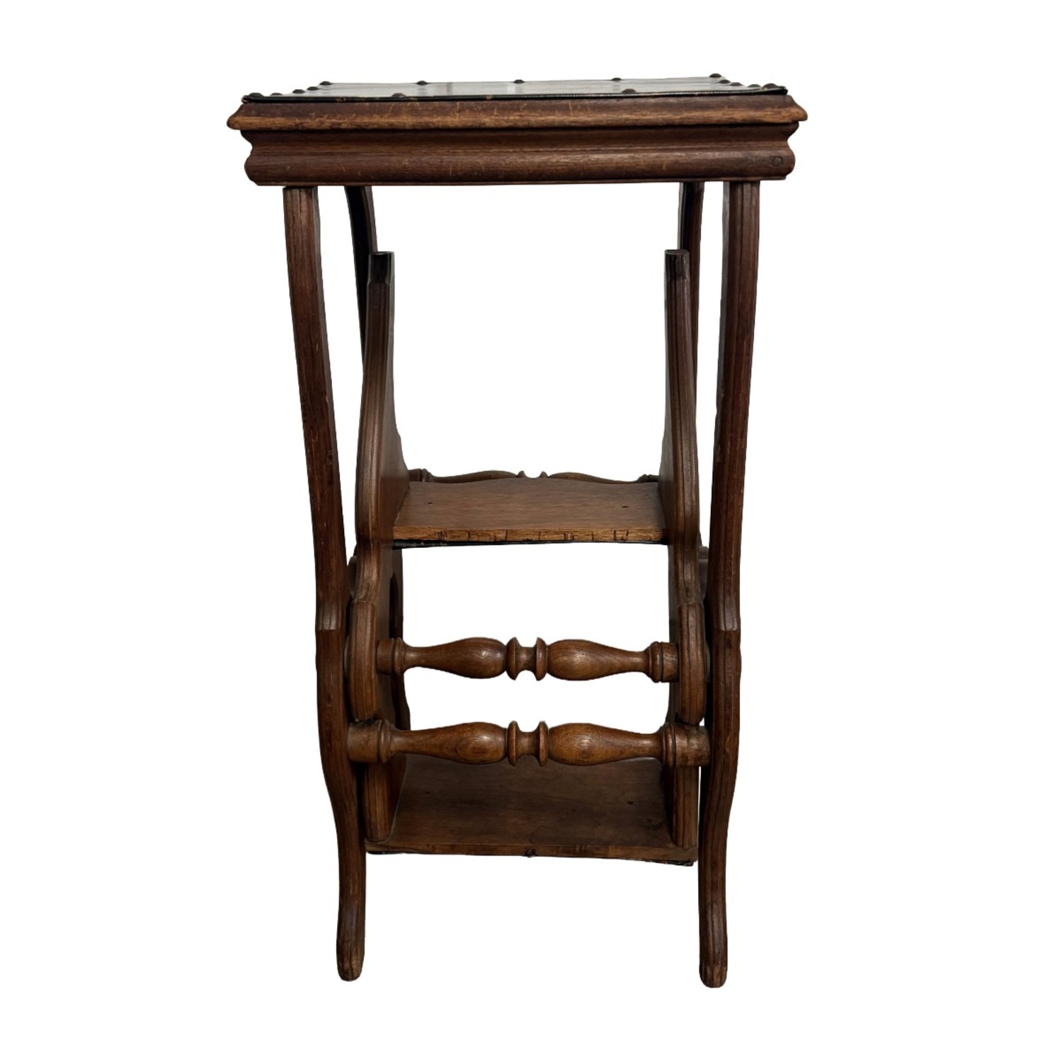 Antique Metamorphic Step Stool/Table, Oak - image-6