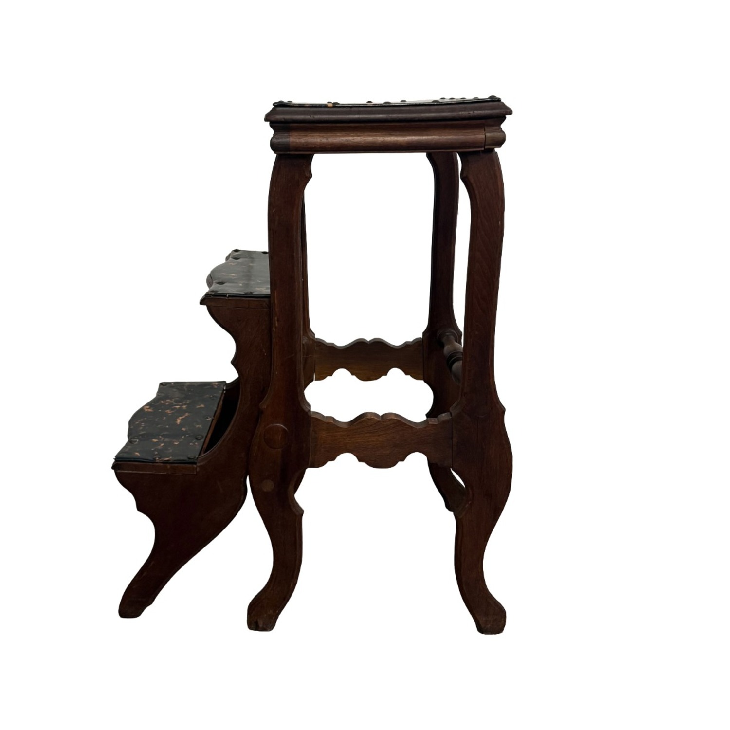Antique Metamorphic Step Stool/Table, Oak - image-3