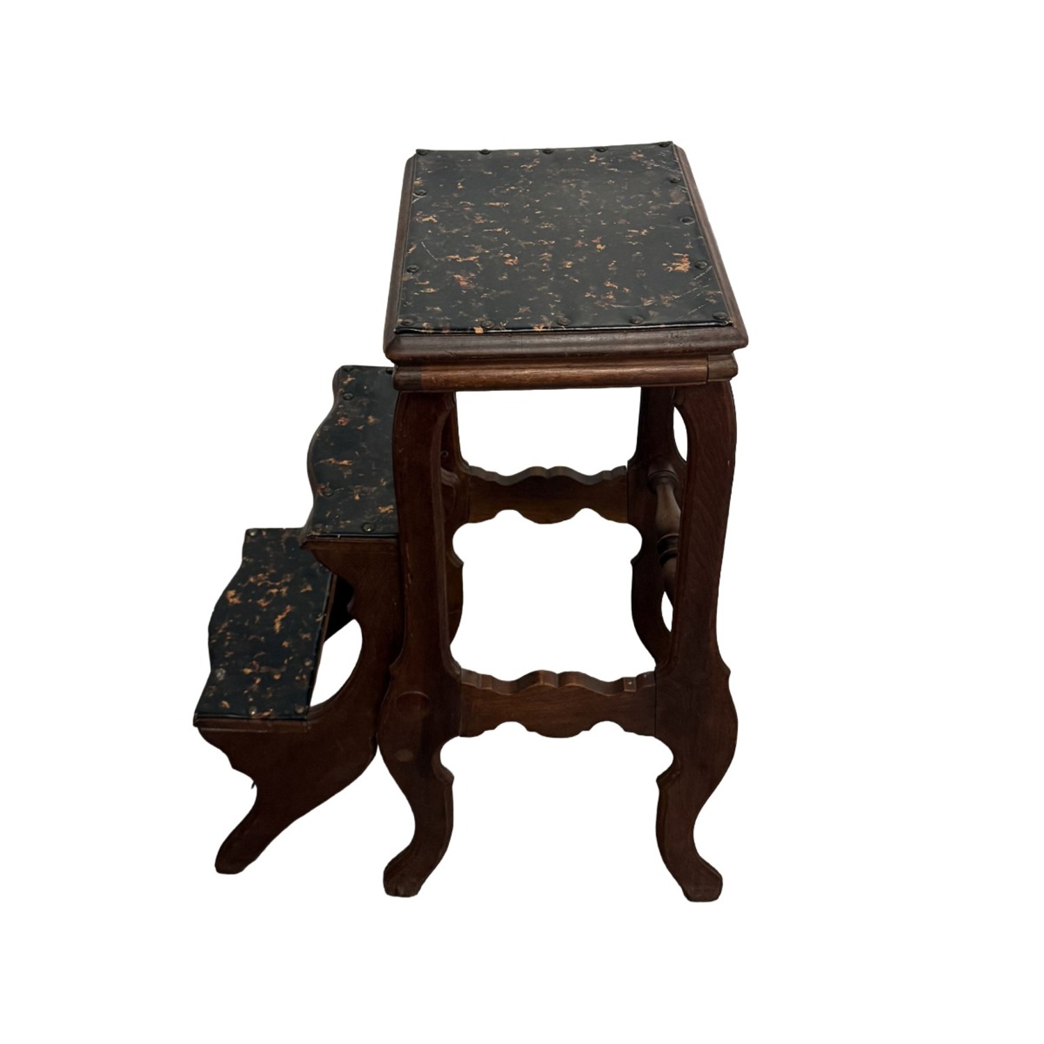 Antique Metamorphic Step Stool/Table, Oak - image-4
