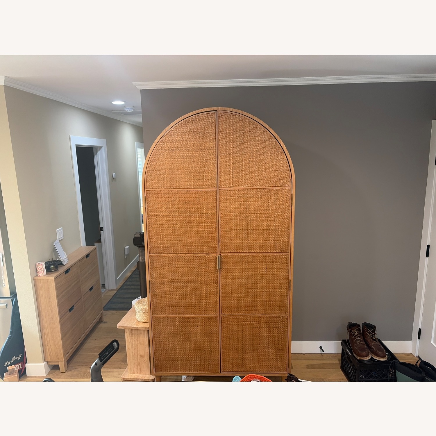 Anthropologie Wallace Cane and Oak Armoire - image-2
