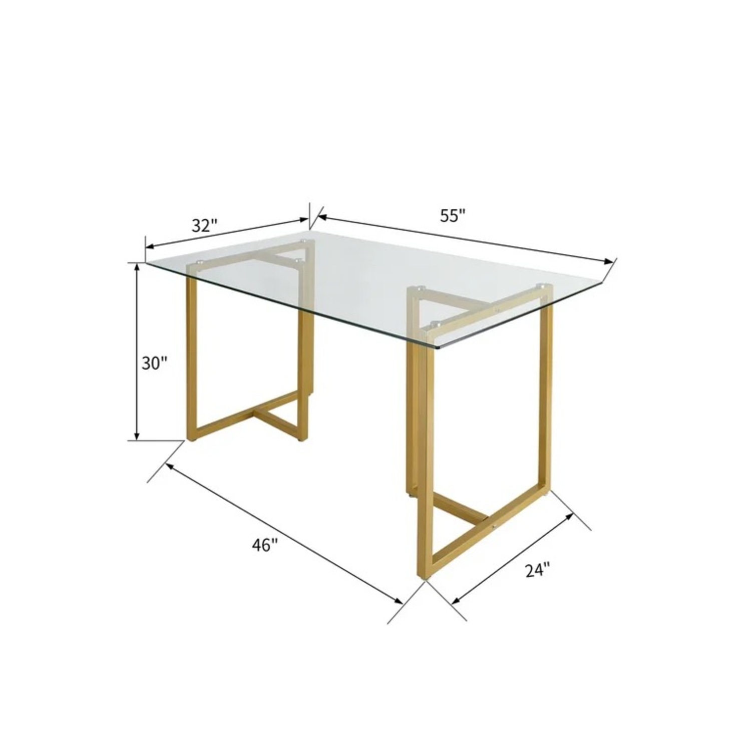Amazon 55" Tempered Glass Desk - image-2