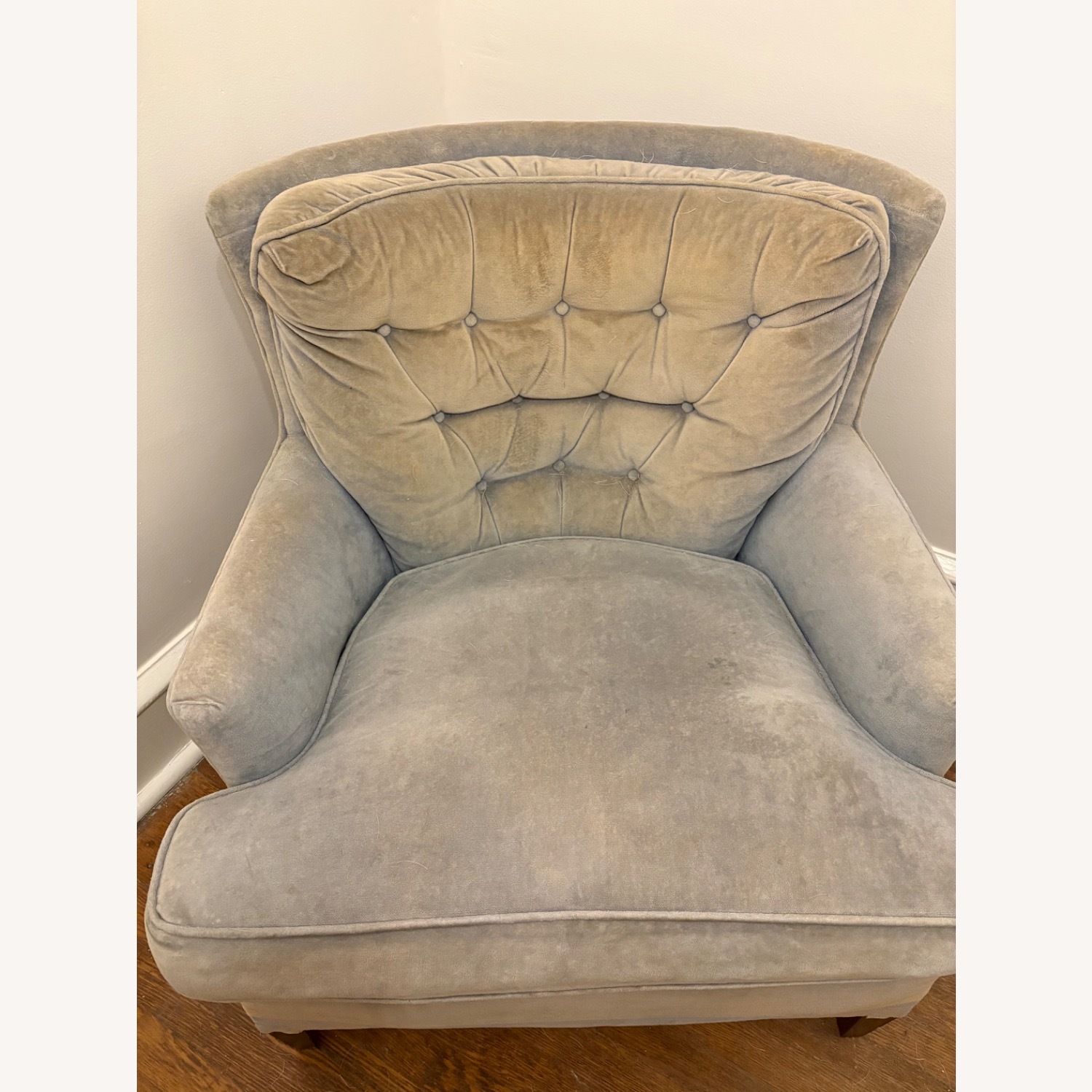 Vintage/Antique Finds Blue Velvet Accent Chair - image-8