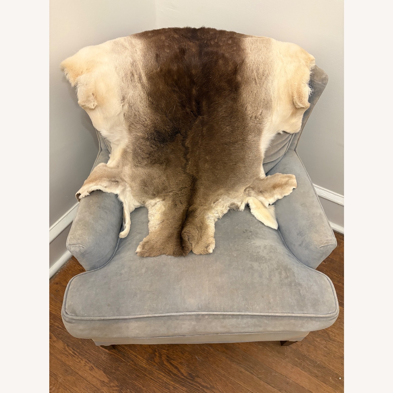 Vintage/Antique Finds Blue Velvet Accent Chair - image-2