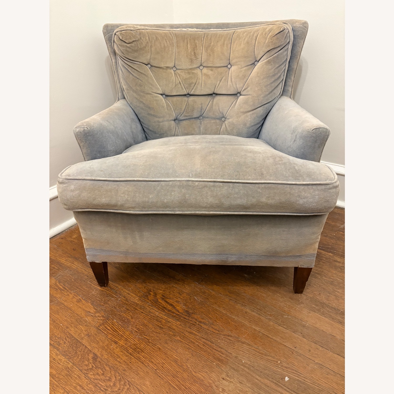 Vintage/Antique Finds Blue Velvet Accent Chair - image-7