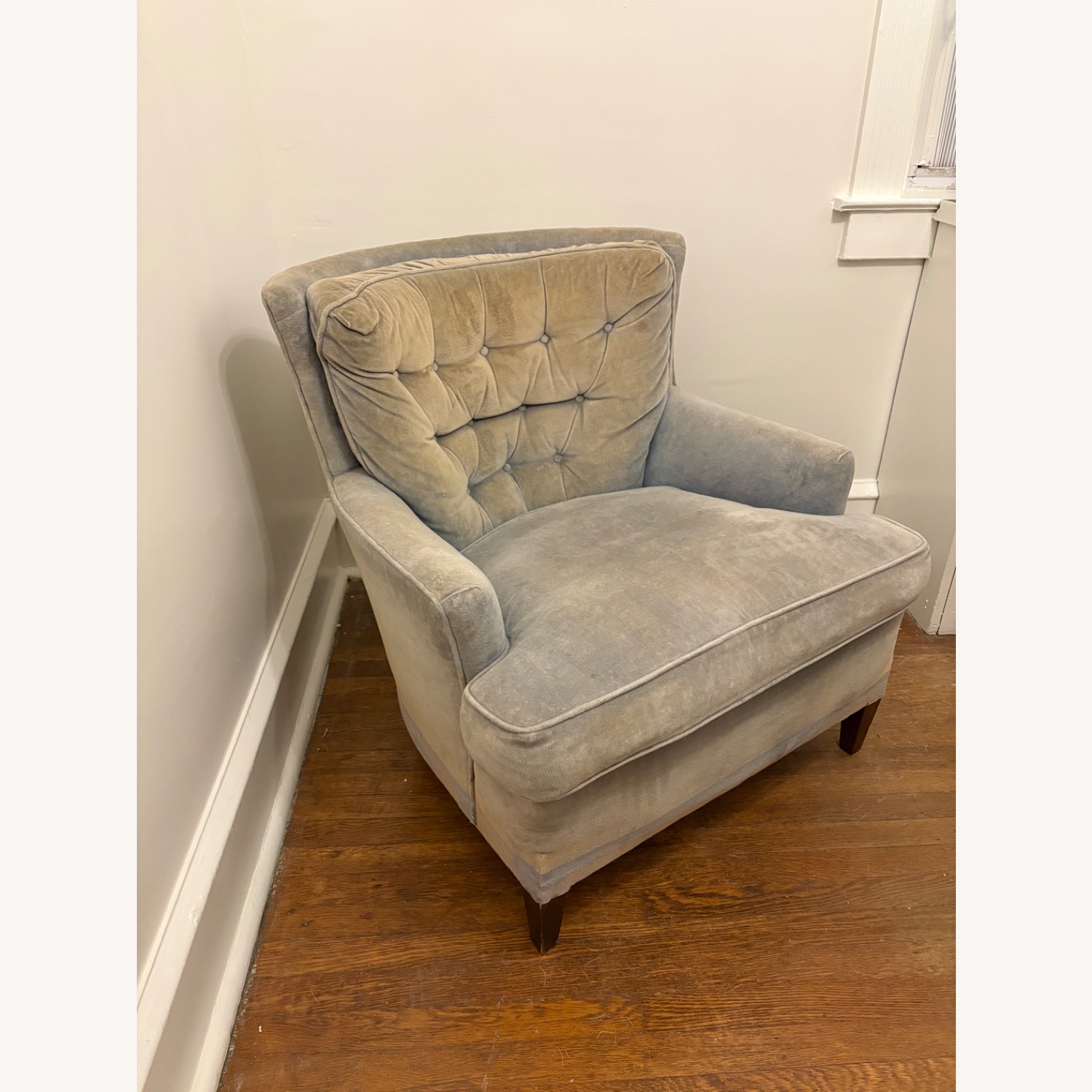 Vintage/Antique Finds Blue Velvet Accent Chair - image-5
