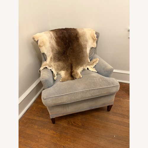 Used Vintage/Antique Finds Blue Velvet Accent Chair for sale on AptDeco