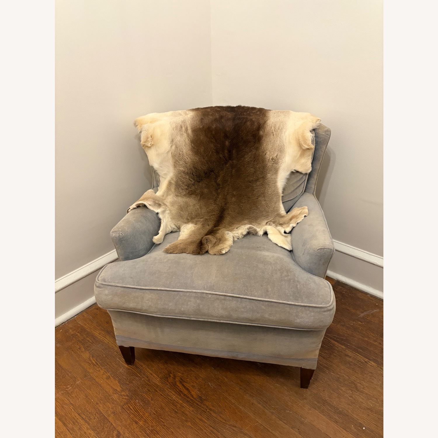 Vintage/Antique Finds Blue Velvet Accent Chair - image-4