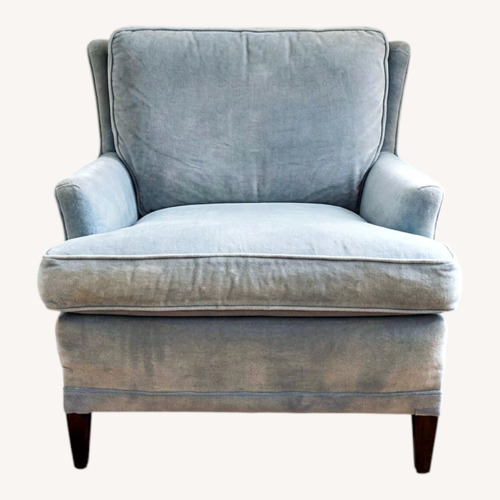 Used Vintage/Antique Finds Blue Velvet Accent Chair for sale on AptDeco
