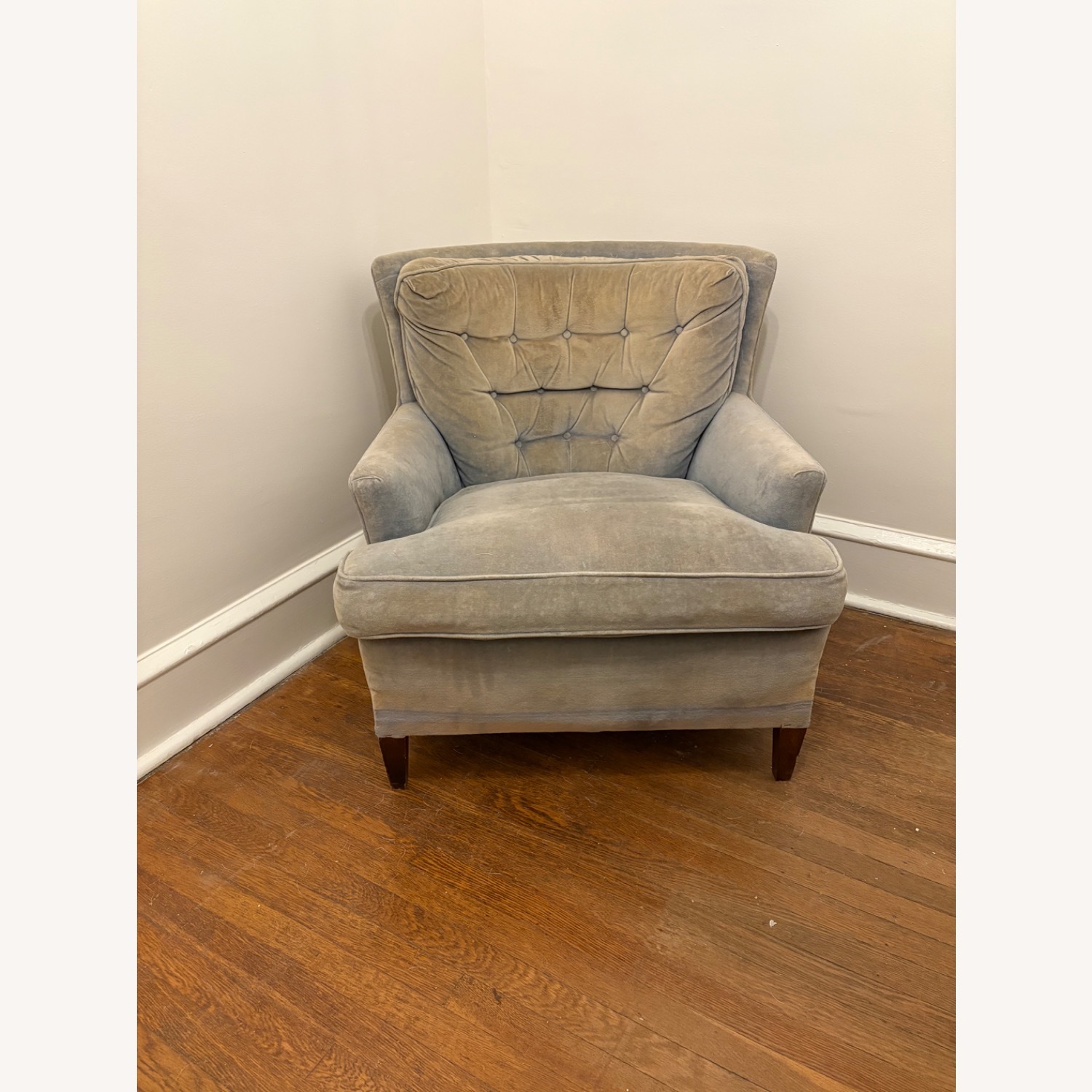 Vintage/Antique Finds Blue Velvet Accent Chair - image-6