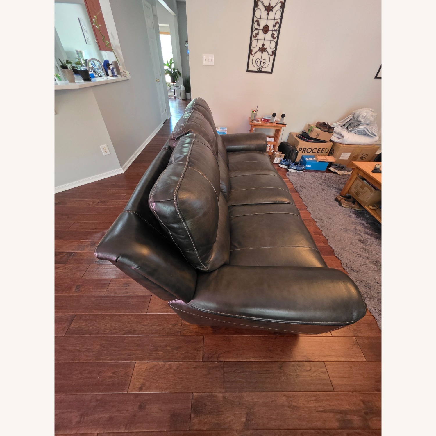 Rooms To Go Dark Gray Dual Motor Powered Reclinging Couch - image-3