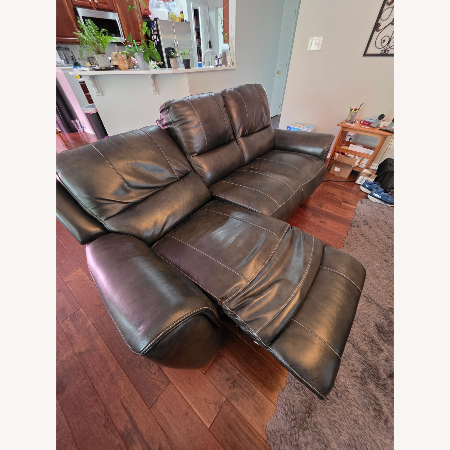 Rooms To Go Dark Gray Dual Motor Powered Reclinging Couch - image-5
