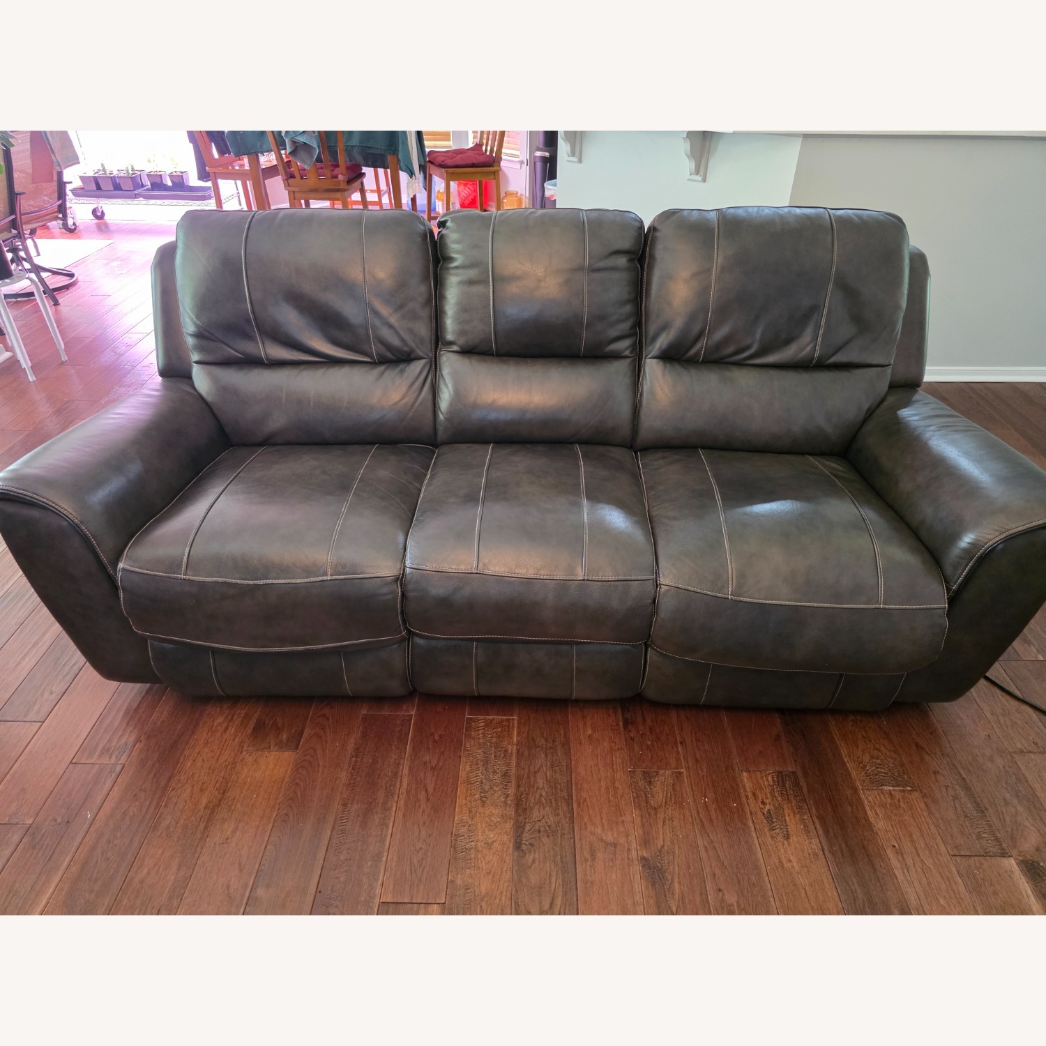 Rooms To Go Dark Gray Dual Motor Powered Reclinging Couch - image-2