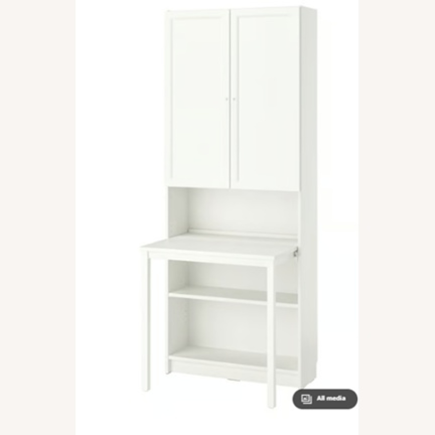 IKEA White Bookcase with Cabinet Storage - image-4