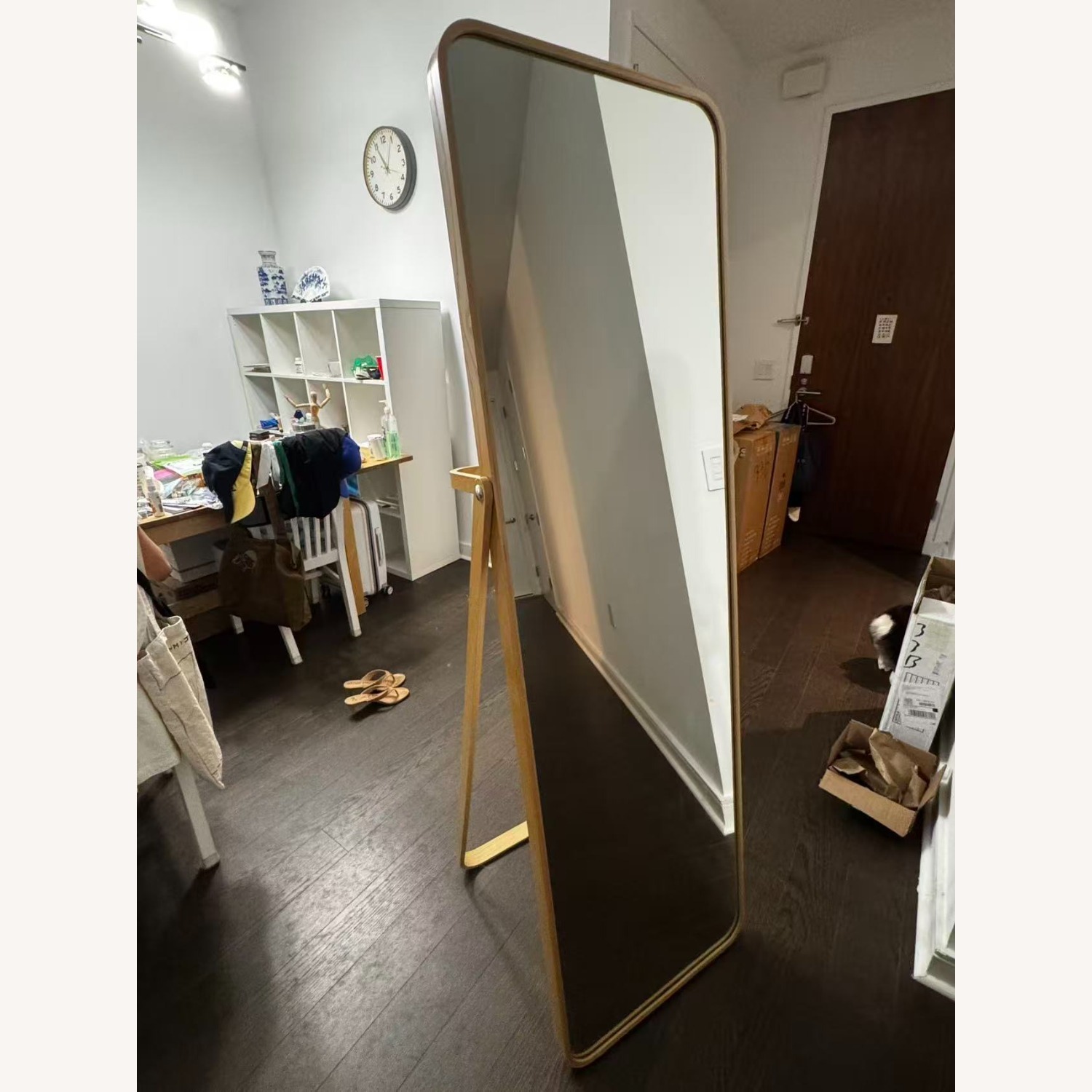 IKEA Floor Mirror with Built-In Clothing Rack - image-4
