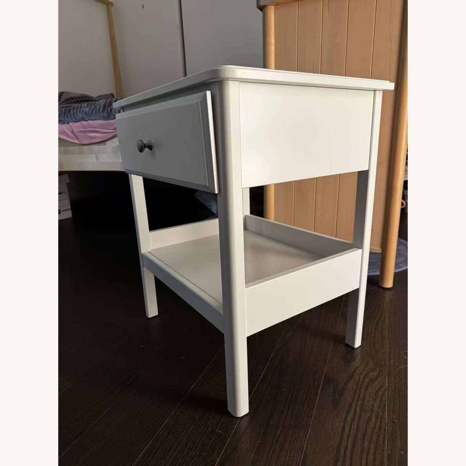 IKEA White Wood Nightstand - image-3