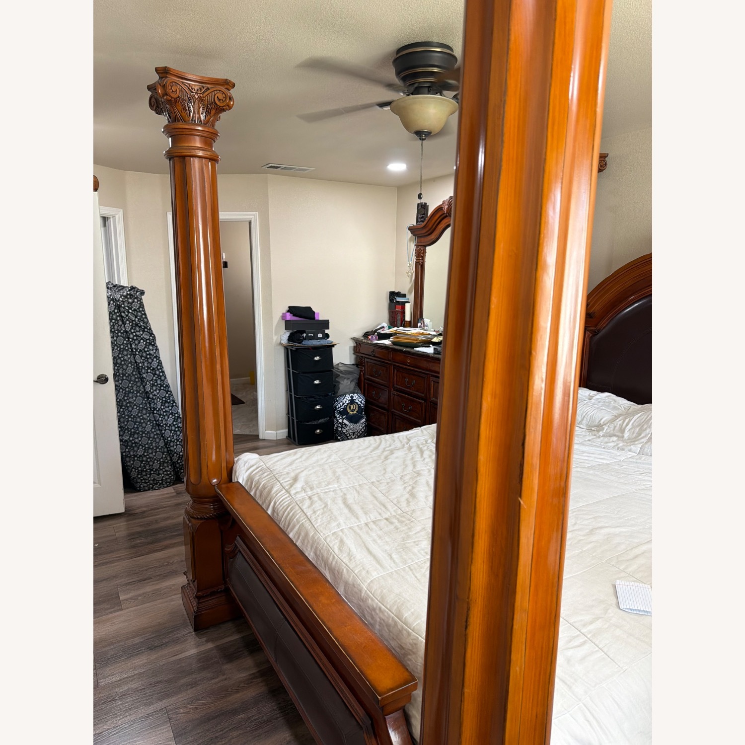 Dark Brown King Bed - image-3