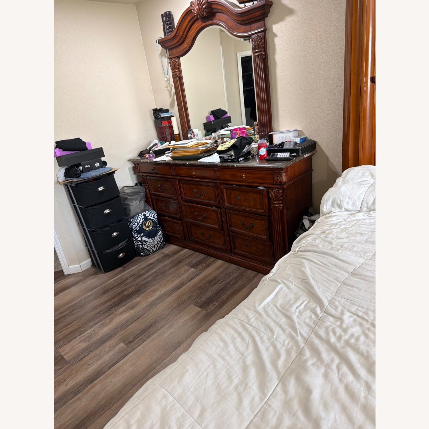 Dark Brown King Bed - image-4