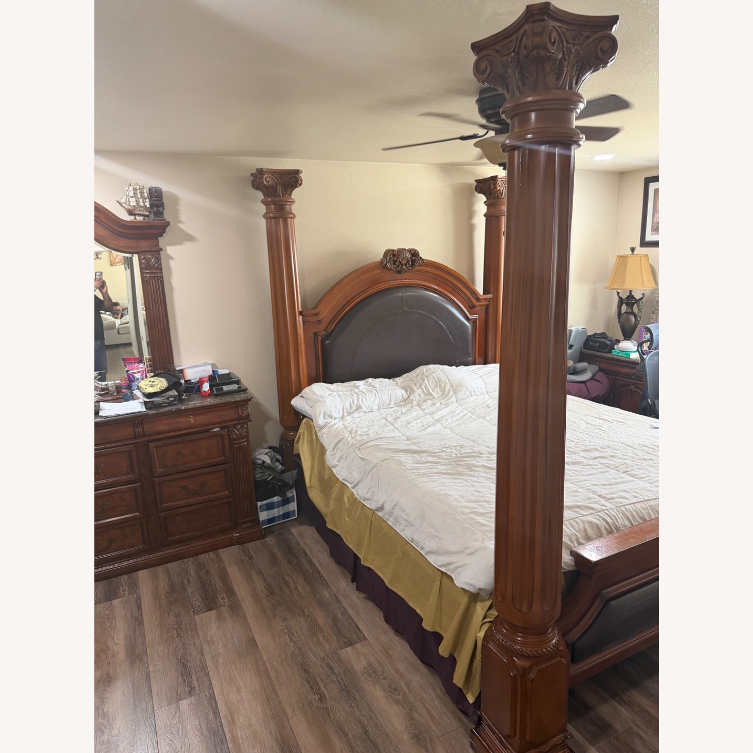 Dark Brown King Bed - image-6