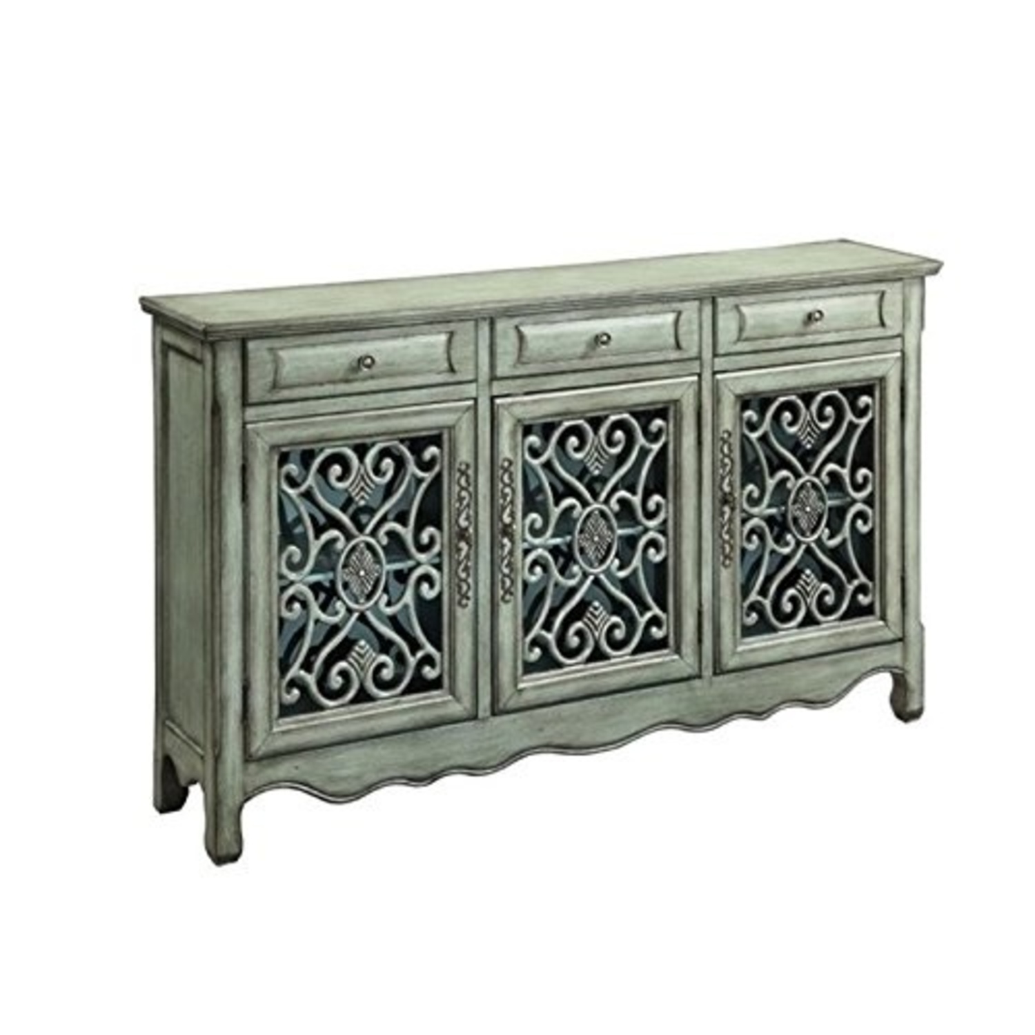 Raymour & Flanigan Sylvia Green Wood Credenza - image-7