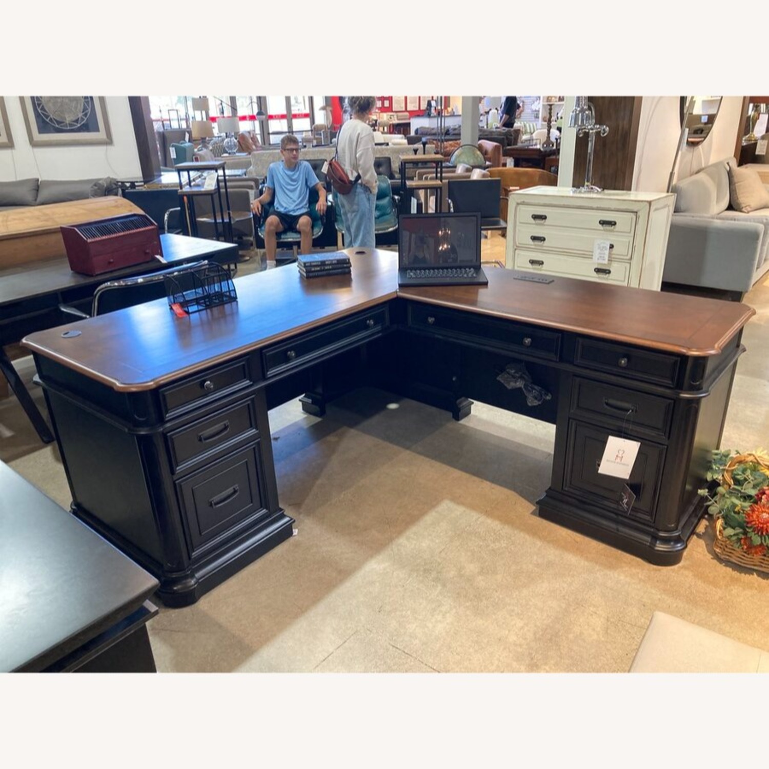 Roanoke Black L-Shape Desk - image-2